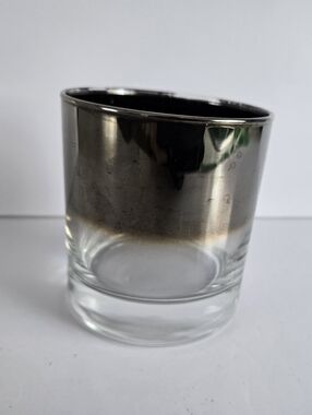 Vintage Silver Flash Old Fashioned Whiskey Glass Barware